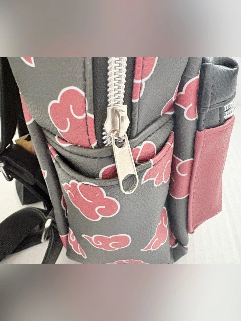 Naruto Shippuden Akatsuki Faux Leather red cloud chibi mini backpack Concept One